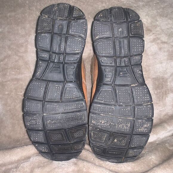 Skechers Mens Size 11.5 Relaxed Fit Gel Infused Memory Foam Leather Shoes Brown - Picture 5 of 8